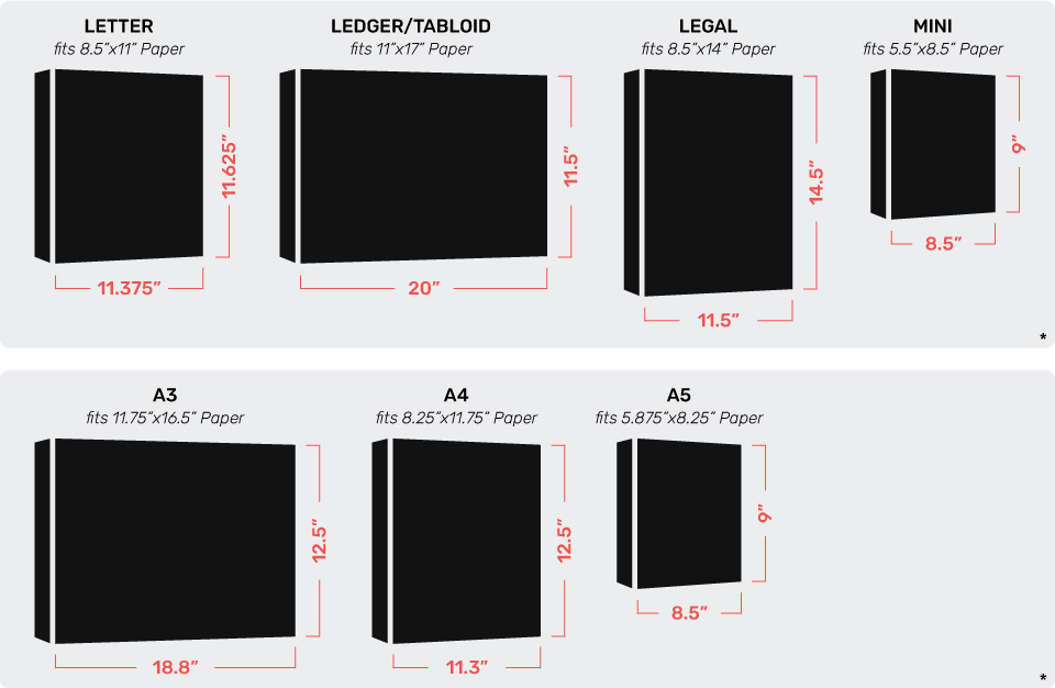 Binder Sizes: A Guide to Standard US 3-Ring Binder Dimensions - Design  Resources